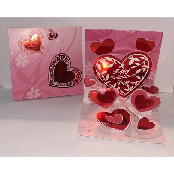 NEW ~SET OF 8~ Different ~Valentine’s  Day ~POP UP CARDS~ HEARTS FLOWERS ~SEALED - Picture 6 of 16